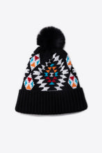 Load image into Gallery viewer, Geometric Pom-Pom Cuffed Beanie
