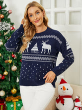 Load image into Gallery viewer, Christmas Reindeer Ribbed Trim Sweater DIBS CLASSIC
