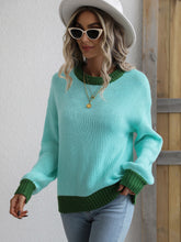 Load image into Gallery viewer, Contrast Dropped Shoulder Ribbed Trim Sweater DIBS 079
