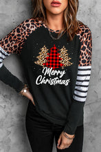 Load image into Gallery viewer, MERRY CHRISTMAS Tree Graphic Raglan Sleeve Top

