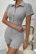 Load image into Gallery viewer, Button Up Collared Short Sleeve Romper
