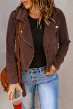 Load image into Gallery viewer, Belted Zip-Up Corduroy Jacket
