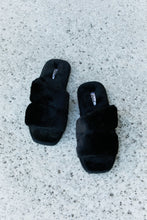 Load image into Gallery viewer, Qupid Faux Fur Slide Sandals in Black
