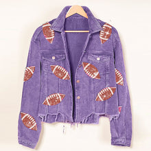 Load image into Gallery viewer, Dropped Shoulder Football Print Jacket
