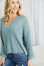 Load image into Gallery viewer, Mine and E&amp;M Full Size Three-Quarter Sleeve Notched Sweater
