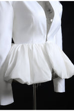 Load image into Gallery viewer, GAWQO Bubble Hem V-Neck Blazer
