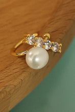 Load image into Gallery viewer, Pearl and Rhinestone Cuff Earrings
