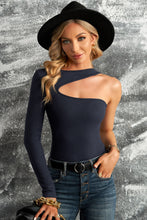 Load image into Gallery viewer, Cutout One-Shoulder Ribbed Top
