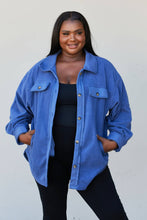Load image into Gallery viewer, Heimish Full Size Button-Up Shirt Jacket in Denim Blue
