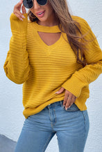 Load image into Gallery viewer, Cutout Horizontal Rib-Knit Sweater
