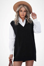 Load image into Gallery viewer, V Neck Split Hem Sweater Vest
