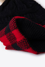 Load image into Gallery viewer, Plaid Pom-Pom Knit Beanie

