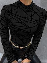 Load image into Gallery viewer, Geometric Mock Neck Top
