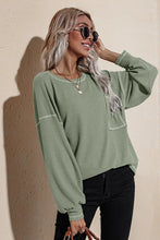 Load image into Gallery viewer, Contrast Stitching Waffle Top
