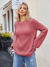 Load image into Gallery viewer, Raglan Sleeve Waffle Knit Sweater
