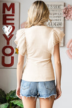Load image into Gallery viewer, Butterfly Affect Caped Sleeve In Lace Top

