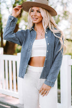 Load image into Gallery viewer, Button Down Collared Denim Jacket
