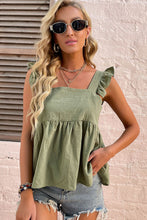 Load image into Gallery viewer, Ruffle Shoulder Babydoll Top
