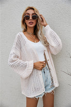 Load image into Gallery viewer, Openwork V-Neck Dropped Shoulder Cardigan
