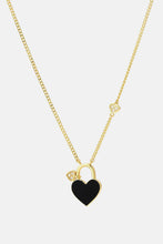 Load image into Gallery viewer, Inlaid Cubic Zirconia Heart-Shaped Lock Pendant Necklace

