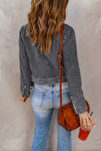 Load image into Gallery viewer, Belted Zip-Up Corduroy Jacket
