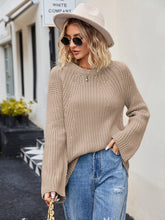 Load image into Gallery viewer, Raglan Sleeve Waffle Knit Sweater
