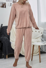 Load image into Gallery viewer, Dropped Shoulder Teddy Lounge Set

