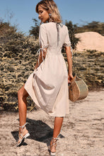 Load image into Gallery viewer, Button Down Tie Cuff Midi Dress
