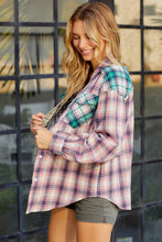 Load image into Gallery viewer, Contrast Plaid Long Sleeve Collared Neck Shirt
