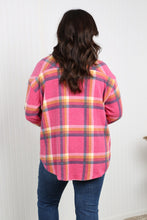 Load image into Gallery viewer, Zenana Pumpkin Spice Full Size Plaid Shacket in Fuchsia

