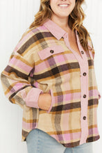 Load image into Gallery viewer, GeeGee Make Way Full Size Plaid Corduroy Trim Shacket
