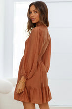 Load image into Gallery viewer, Smocked Balloon Sleeve Ruffle Hem Dress
