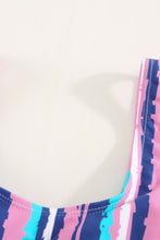 Load image into Gallery viewer, Multicolor Striped Scoop Neck Tankini Set
