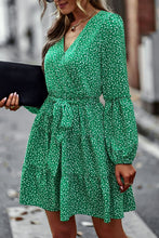 Load image into Gallery viewer, Floral Belted Puff Sleeve Mini Dress
