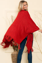 Load image into Gallery viewer, Justin Taylor Fringe Hem Open Front Knit Poncho
