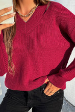 Load image into Gallery viewer, Cutout Shoulder Rib-Knit Sweater
