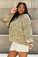 Load image into Gallery viewer, HEYSON She&#39;s Blossoming Full Size Balloon Sleeve Floral Blouse

