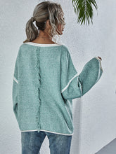 Load image into Gallery viewer, Dropped Shoulder Boat Neck Long Sleeve Sweater
