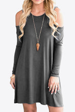 Load image into Gallery viewer, 875 Cold-Shoulder Long Sleeve Round Neck Dress
