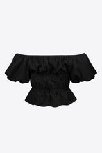 Load image into Gallery viewer, Square Neck Balloon Sleeve Cropped Blouse
