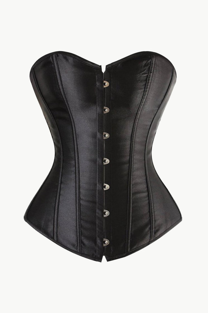 Full Size Satin Corset with Lace-Up Back