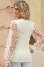 Load image into Gallery viewer, Double Take Textured Applique Long Sleeve Blouse
