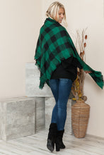 Load image into Gallery viewer, Justin Taylor Plaid Raw Hem Scarf in Green/Black
