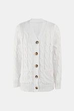 Load image into Gallery viewer, Cable-Knit Button Down V-Neck Cardigan
