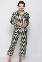 Load image into Gallery viewer, Satin Button-Up Lapel Collar Top and Pants Pajama Set
