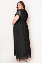 Load image into Gallery viewer, V-Neck Short Sleeve Lace Maxi Dress
