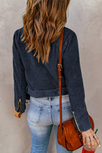 Load image into Gallery viewer, Belted Zip-Up Corduroy Jacket
