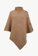 Load image into Gallery viewer, Handkerchief Hem Turtleneck Poncho Sweater
