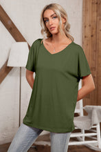 Load image into Gallery viewer, Solid V-Neck Short Sleeve Tee
