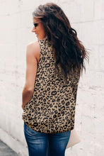 Load image into Gallery viewer, Leopard Print Ruffled Neck Tank Top
